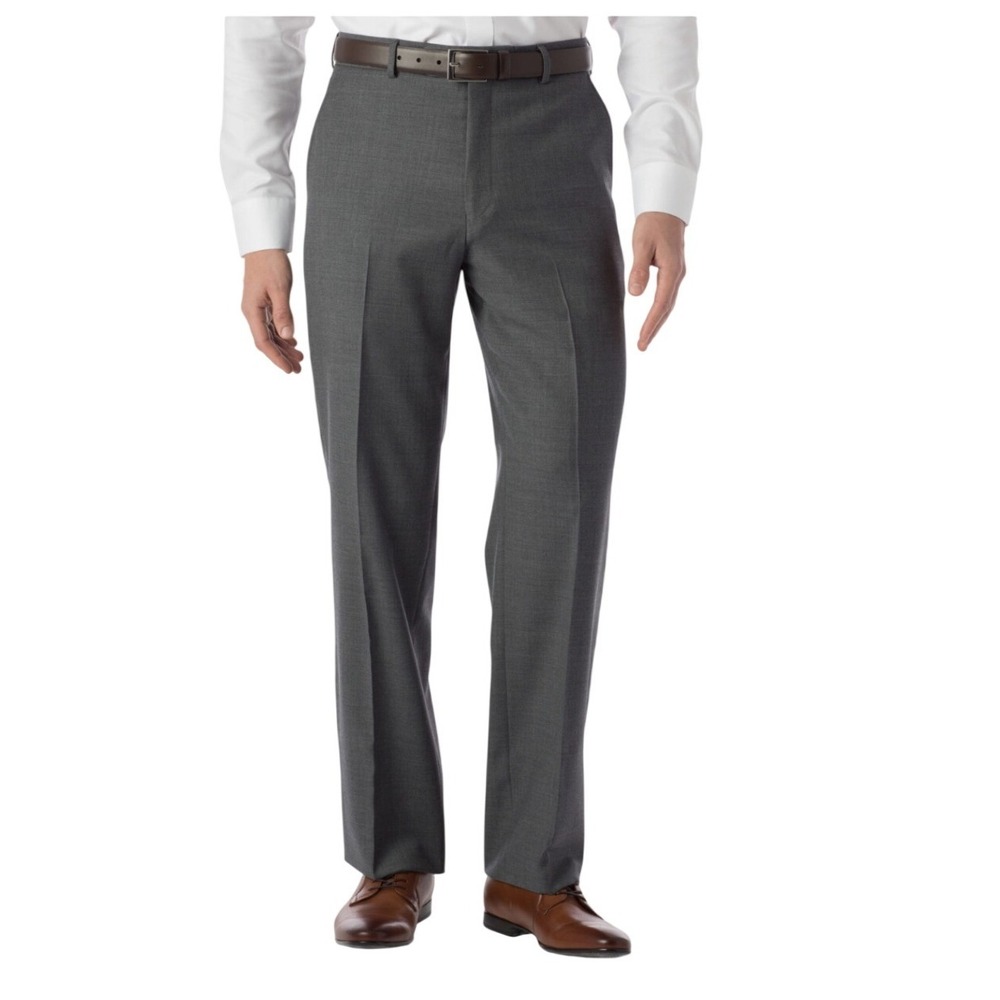 Ballin Comfort-EZE‎ Mens Gray Super 120s Wool Dress Pants Size 35 M59199244